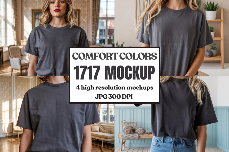 Comfort Colors 1717 Yellow T-Shirt Mockup