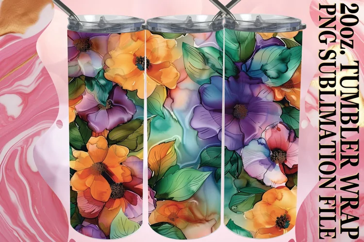Blossom Bloom Bliss Tumbler, Vibrant Elegance