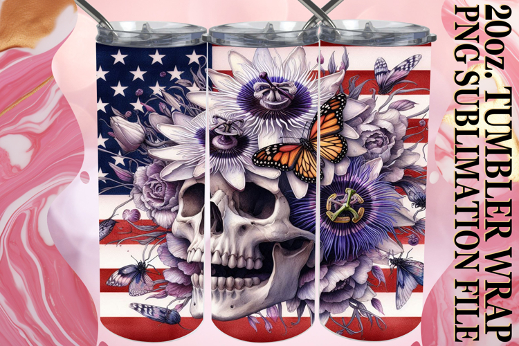 JOYFUL NIGHTS 20oz TUMBLER WRAP, Skull USA