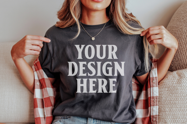 Pepper Comfort Colors 1717 Christmas Shirt Mockup, Cozy