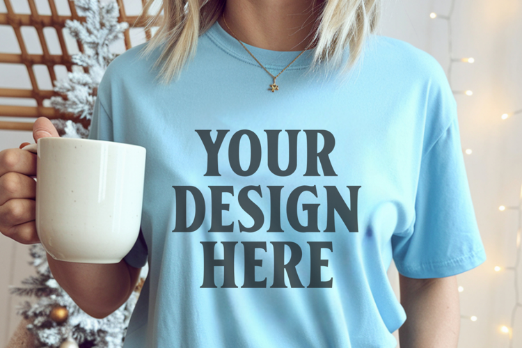 Chambray Christmas Comfort Colors 1717 Mockups, CC 1717 m