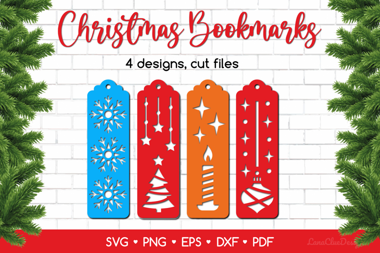 Christmas Bookmarks SVG Cut Files - Xmas Templates example image 1
