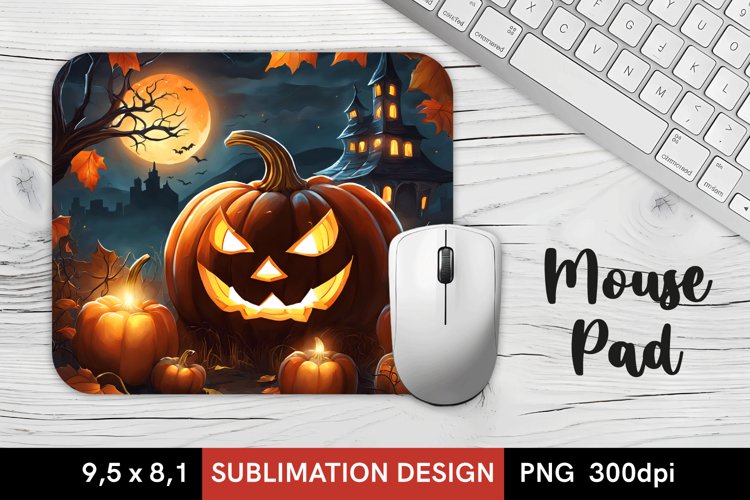 Halloween Night with Pumpkin - Mouse Pad Sublimation PNG