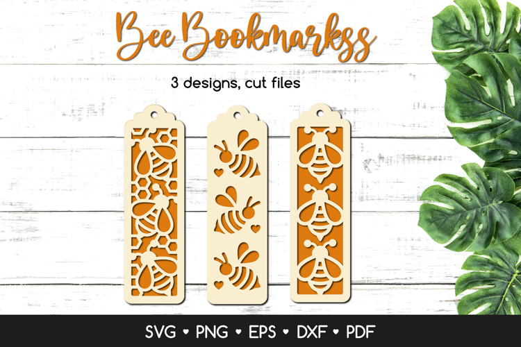 Bookmarks with Bee SVG Cut Files, Bee Papercut Templates