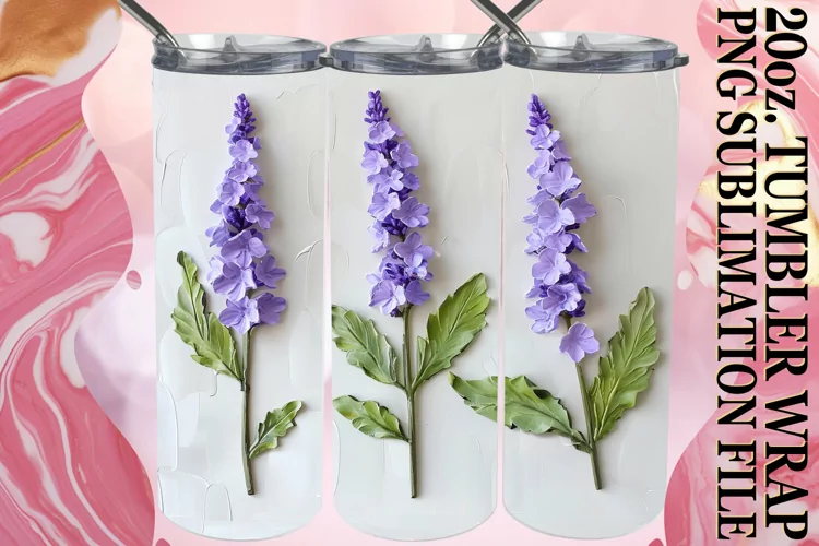 3D Flower Serenity: Sublimation 20oz Tumbler
