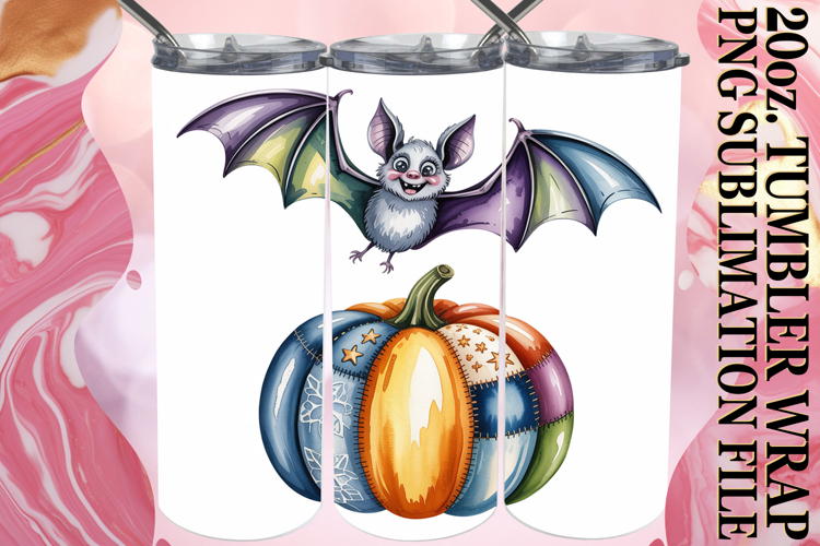 Enchanted reflections 20oz tumbler wrap, Pumpkin Watercolor