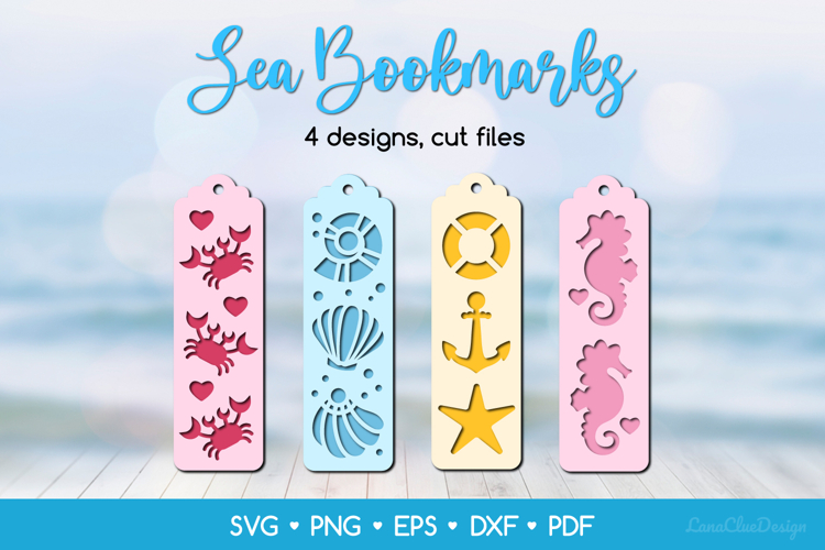 Layered Sea Bookmarks SVG Cut Files, Summer Beach Papercut