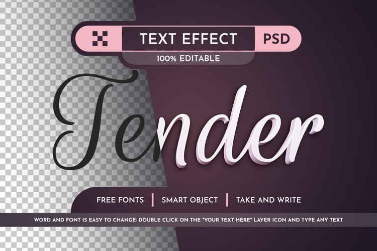 Tender - Editable Text Effect, Font Style example image 1