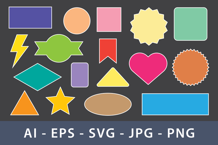 Colorful Geometric Shapes and Symbols