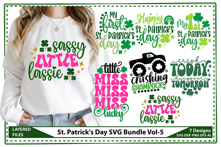 St. Patricks Day SVG Bundle, Lucky Shamrock Svg
