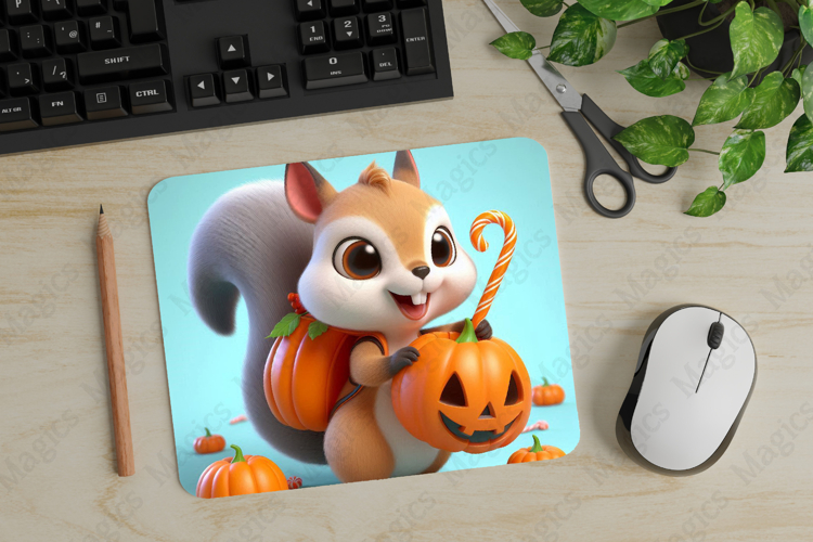 Squirrel, Halloween Mouse Pad PNG, Cute Pet Gift