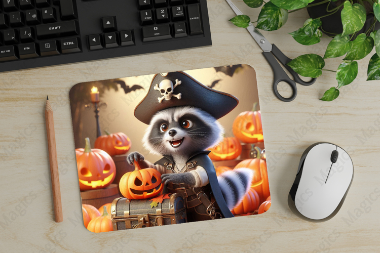 Raccoon, Halloween Mouse Pad PNG, Cute Pet Gift