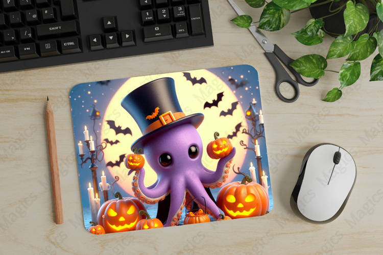 Octopus, Halloween Mouse Pad PNG, Cute Pet Gift