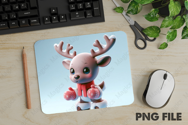 Christmas Reindeer Calf, Christmas Animal Mouse Pad PNG