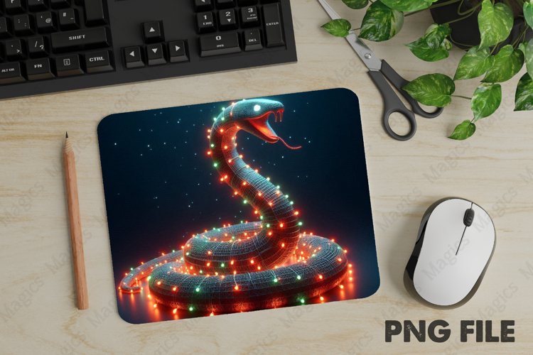 Christmas Snake, Christmas Animal Mouse Pad PNG,Cute