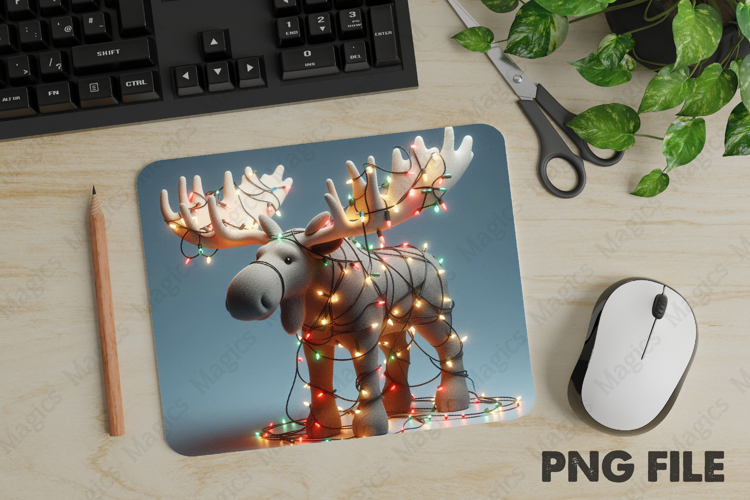 Moose, Christmas Animal Mouse Pad PNG,Cute Pet Gift