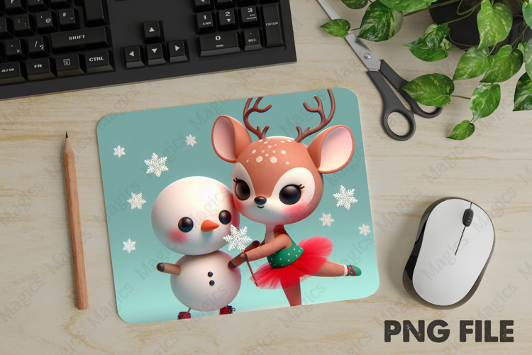 Fawn, Christmas Animal Mouse Pad PNG,Cute Pet Gift