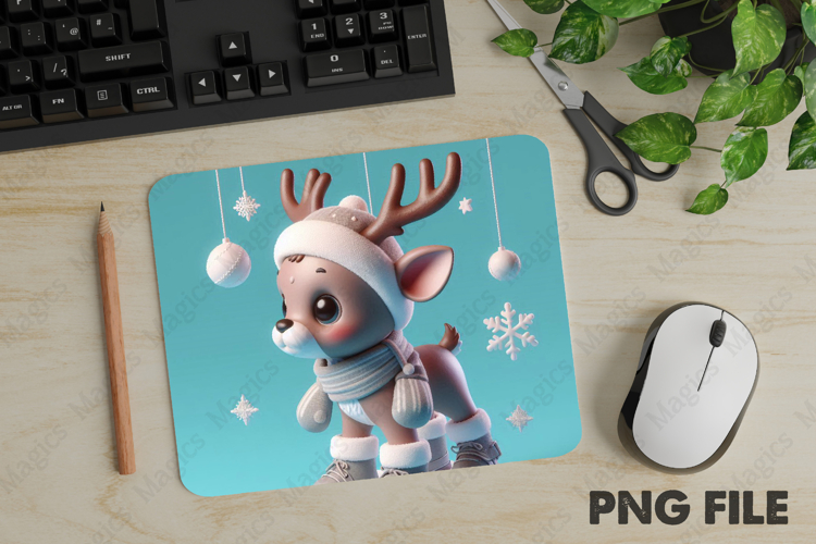Christmas Reindeer Calf, Christmas Animal Mouse Pad PNG