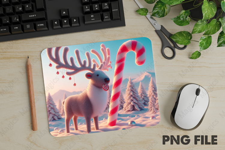 Caribou, Christmas Animal Mouse Pad PNG,Cute Pet Gift example image 1