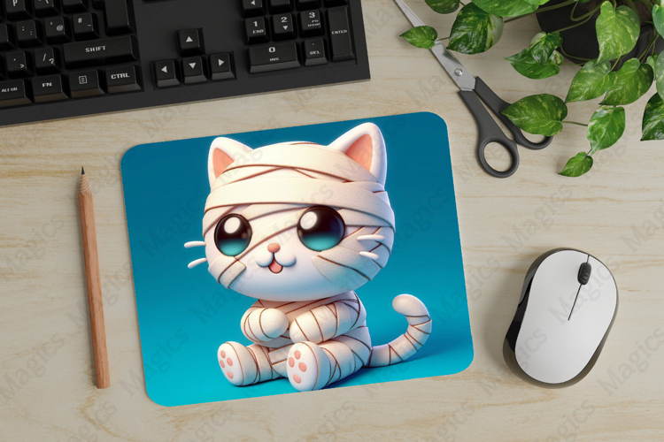 Kitten, Halloween Mouse Pad PNG, Cute Pet Gift