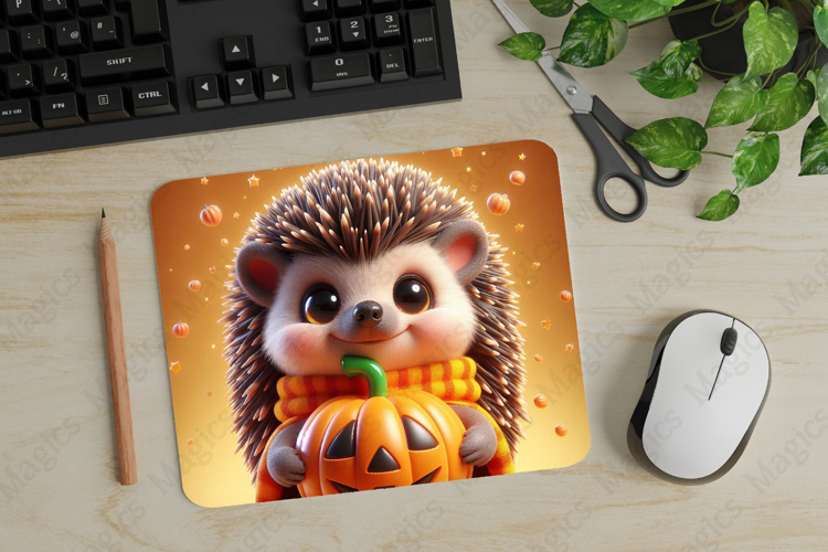 Hedgehog, Halloween Mouse Pad PNG, Cute Pet Gift