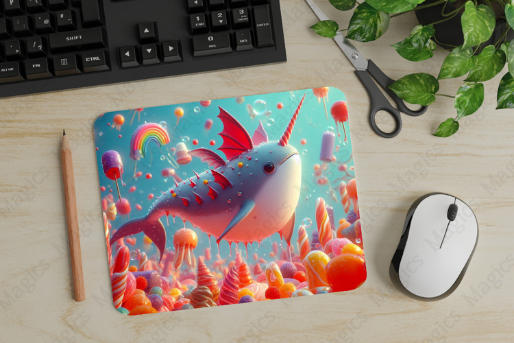 Narwhal, Halloween Mouse Pad PNG, Cute Pet Gift