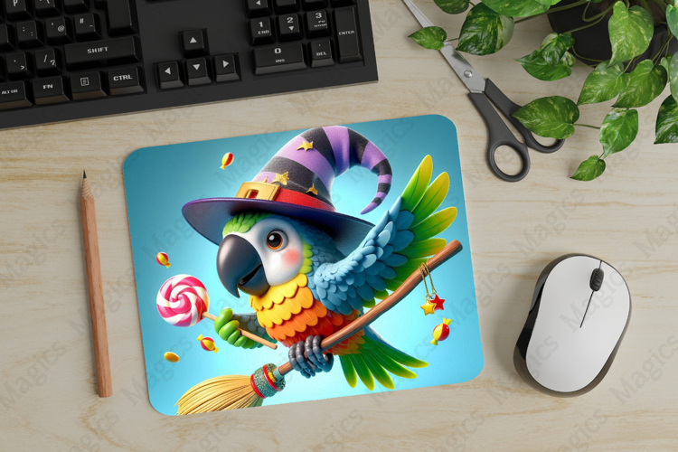 Parrot, Halloween Mouse Pad PNG, Cute Pet Gift