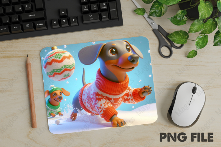 Dachshund, Christmas Animal Mouse Pad PNG,Cute Pet Gift