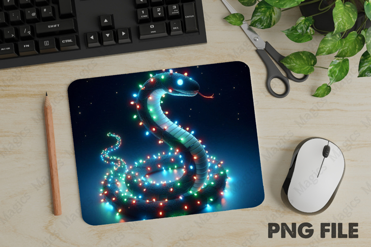Christmas Snake, Christmas Animal Mouse Pad PNG
