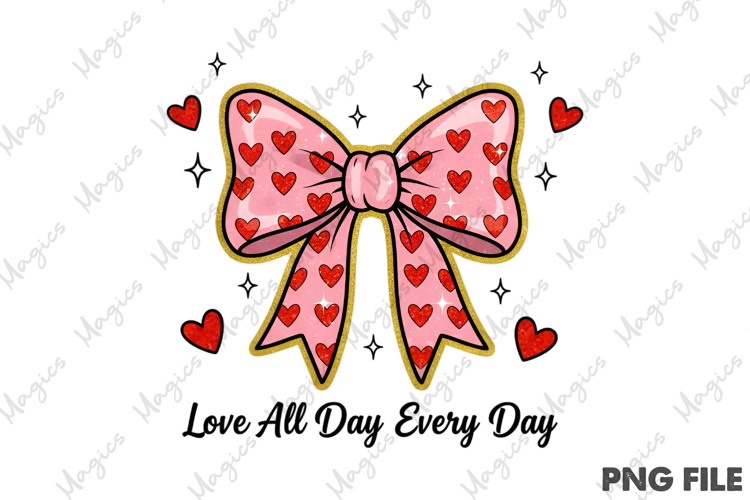 Valentines Day Heart Coquette Bow Png