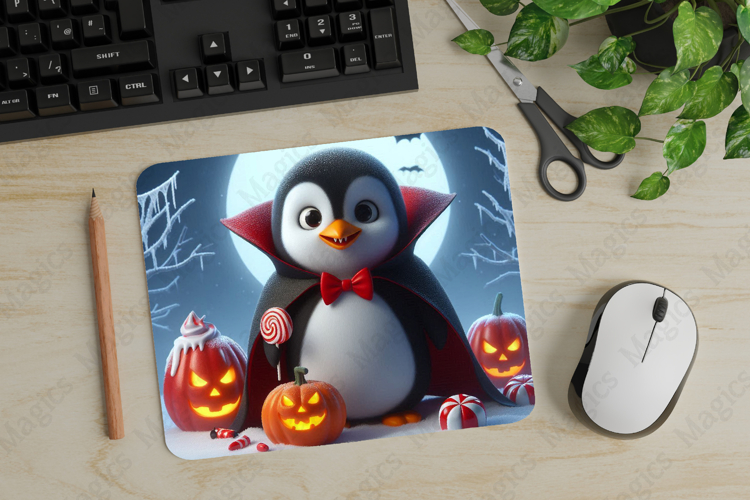 Penguin, Halloween Mouse Pad PNG, Cute Pet Gift