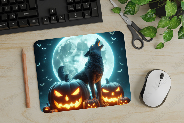 Wolf, Halloween Mouse Pad PNG, Cute Pet Gift