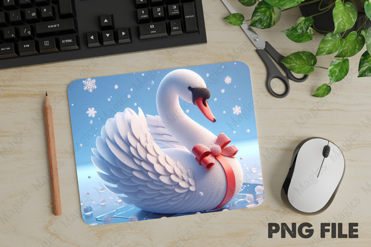 Christmas Swan, Christmas Animal Mouse Pad PNG,Cute Pet