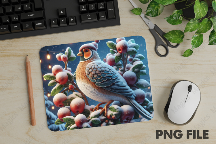 Christmas Partridge, Christmas Animal Mouse Pad PNG