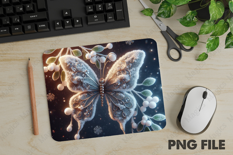 Butterfly, Christmas Mouse Pad PNG,Cute Pet Gift