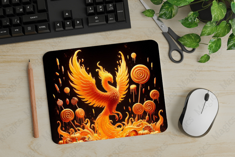 Phoenix, Halloween Mouse Pad PNG, Cute Pet Gift