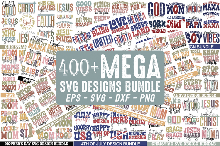Mega Svg Design Bundle - Over 400 Designs Mega Cut Files