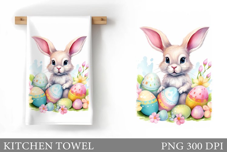 Easter Bunny Kitchen Towel. Bunny Kitchen Towel Sublimation