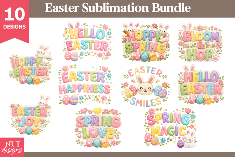 Easter Bundle Faux embroidery Easter Quotes