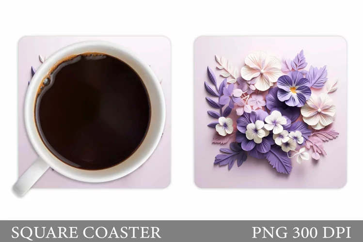 3D Flowers Coaster. 3D Spring Flowers Coaster Sublimation