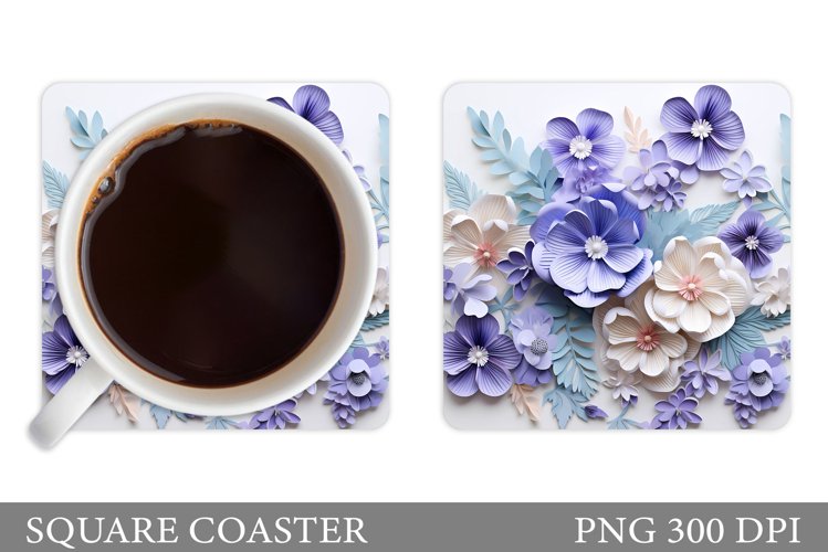 3D Flowers Coaster Design. 3D Daisy Flowers Coaster example image 1