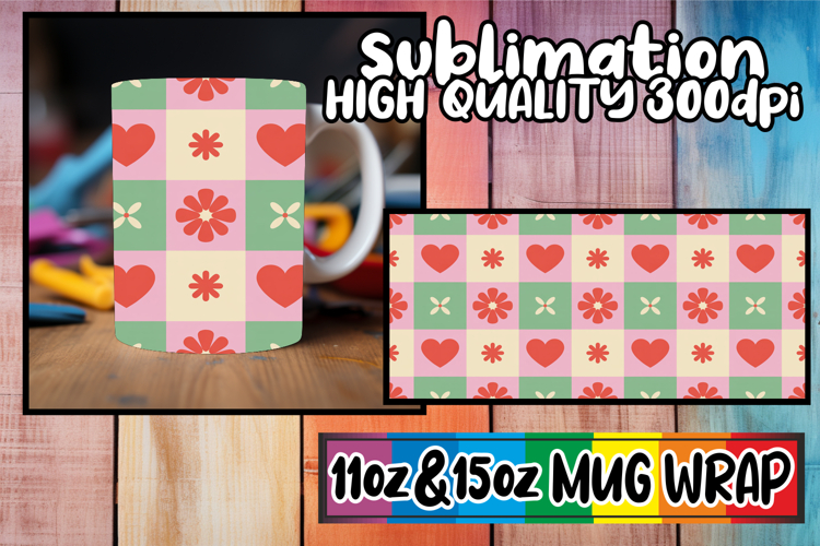 Pure elegance sublimation 11oz 15oz mug wrap, Valentines Pa
