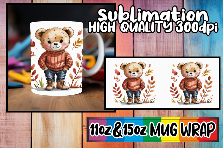 Inspiring moments sublimation print wrap, Teddy Bear example image 1