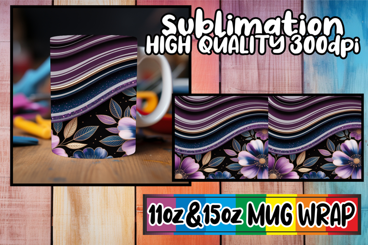 Enchanting thoughts sublimation mug wrap, Pattern