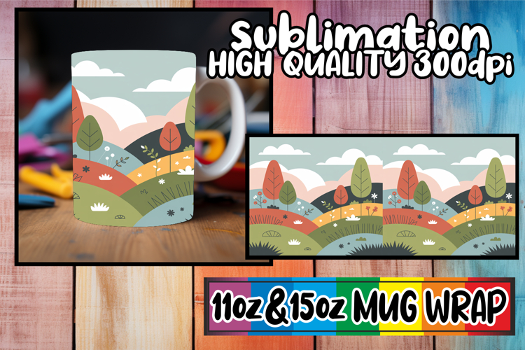 Bright adventures 11oz 15oz mug wrap, Spring