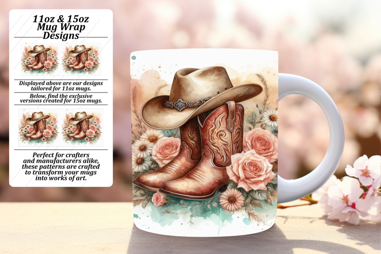 FASHIONABLE 11oz Mug Wrap PNG , Western