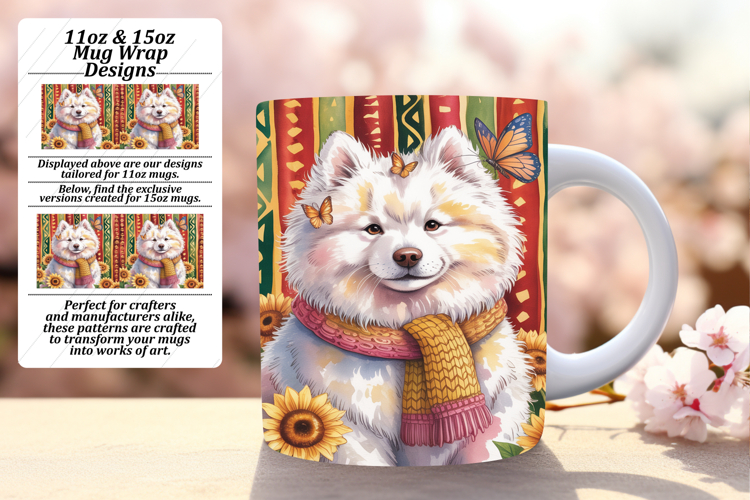 Custom 11oz Mug Wrap Png Artwork , Cute Dog