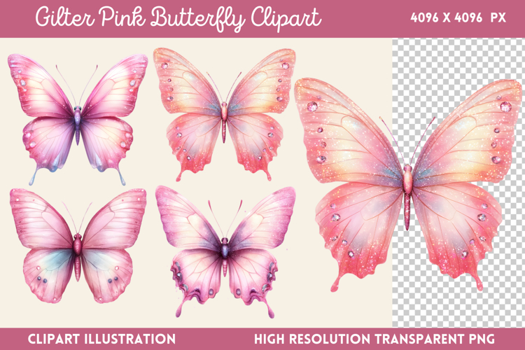 Pink Butterfly Clipart Image 19