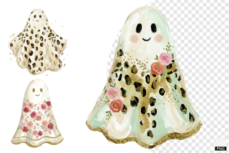 Whimsical Halloween Ghost PNG