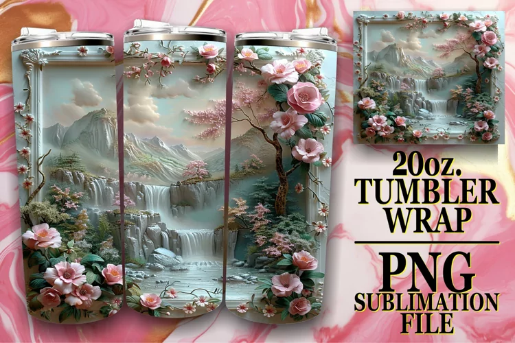 Blossom Horizon Perspective 3D Tumbler Wrap 20oz